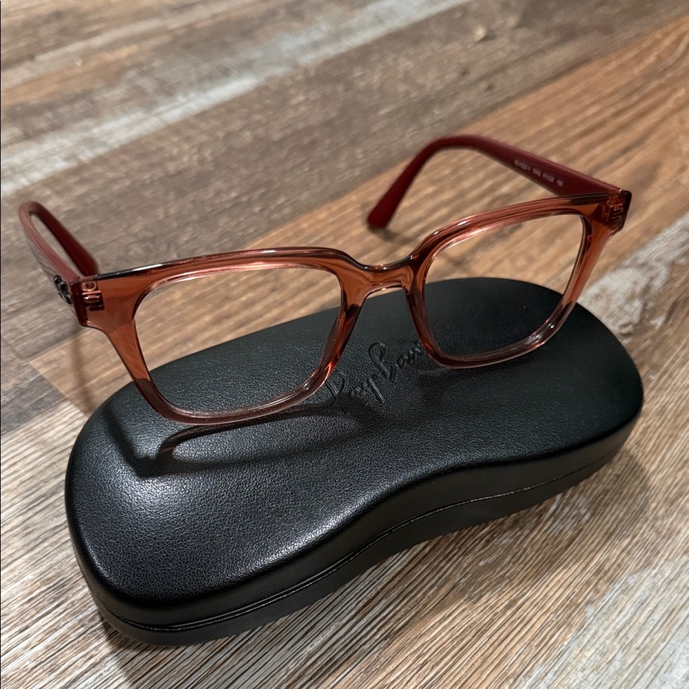 Ray-Ban Pink Translucent Glasses - Frames Only No… - image 1